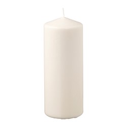 FENOMEN - Unscented pillar candle, natural, 19 cm