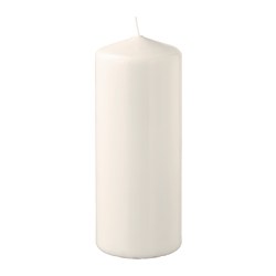 FENOMEN - Unscented pillar candle, natural, 14 cm