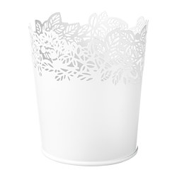 SAMVERKA - Plant pot, white, 9 cm