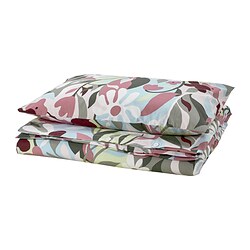 KORSKOVALL - Sarung duvet dan sarung bantal, aneka warna/motif bunga, 150x200/50x80 cm