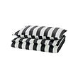 SLÅNHÖSTMAL - Sarung duvet dan sarung bantal, hitam/putih/garis-garis, 150x200/50x80 cm