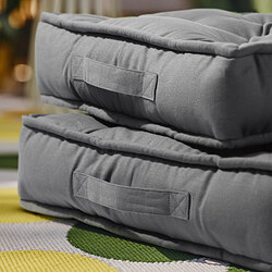 GURLI - Floor cushion, grey, 45x45x10 cm
