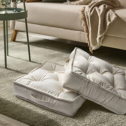 GURLI - Floor cushion, unbleached, 45x45x10 cm