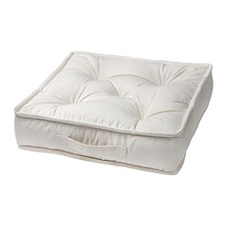 GURLI - Floor cushion, unbleached, 45x45x10 cm