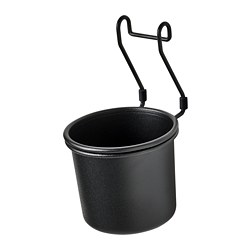 HULTARP - Container, black, 14x16 cm