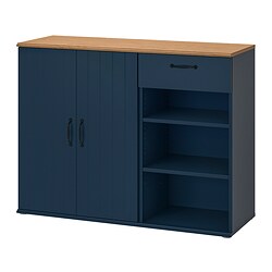 SKRUVBY - Sideboard, black-blue, 120x38x90 cm