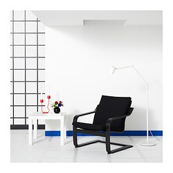 POÄNG - Armchair cushion with low back, Vissle black
