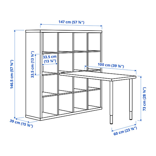 KALLAX/LINNMON Measurement Illustration