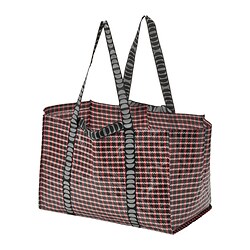 VINTERFINT - Kantong belanja, besar, pola kotak/aneka warna, 55x37x35 cm/71 l
