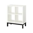 KALLAX - Shelving unit with underframe, high-gloss/white/black, 77x94 cm