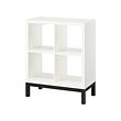 KALLAX - Shelving unit with underframe, white/black, 77x94 cm