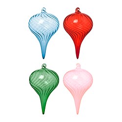 VINTERFINT - Tree ornament, bauble glass/mixed colours, 6 cm