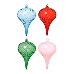 VINTERFINT - Tree ornament, bauble glass/mixed colours, 6 cm