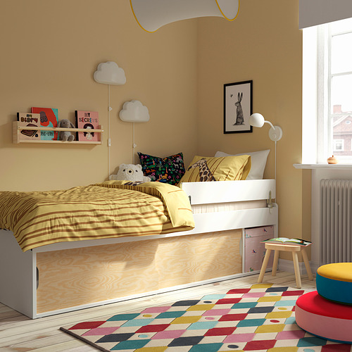 KLIPPUGGLA bed frame with storage