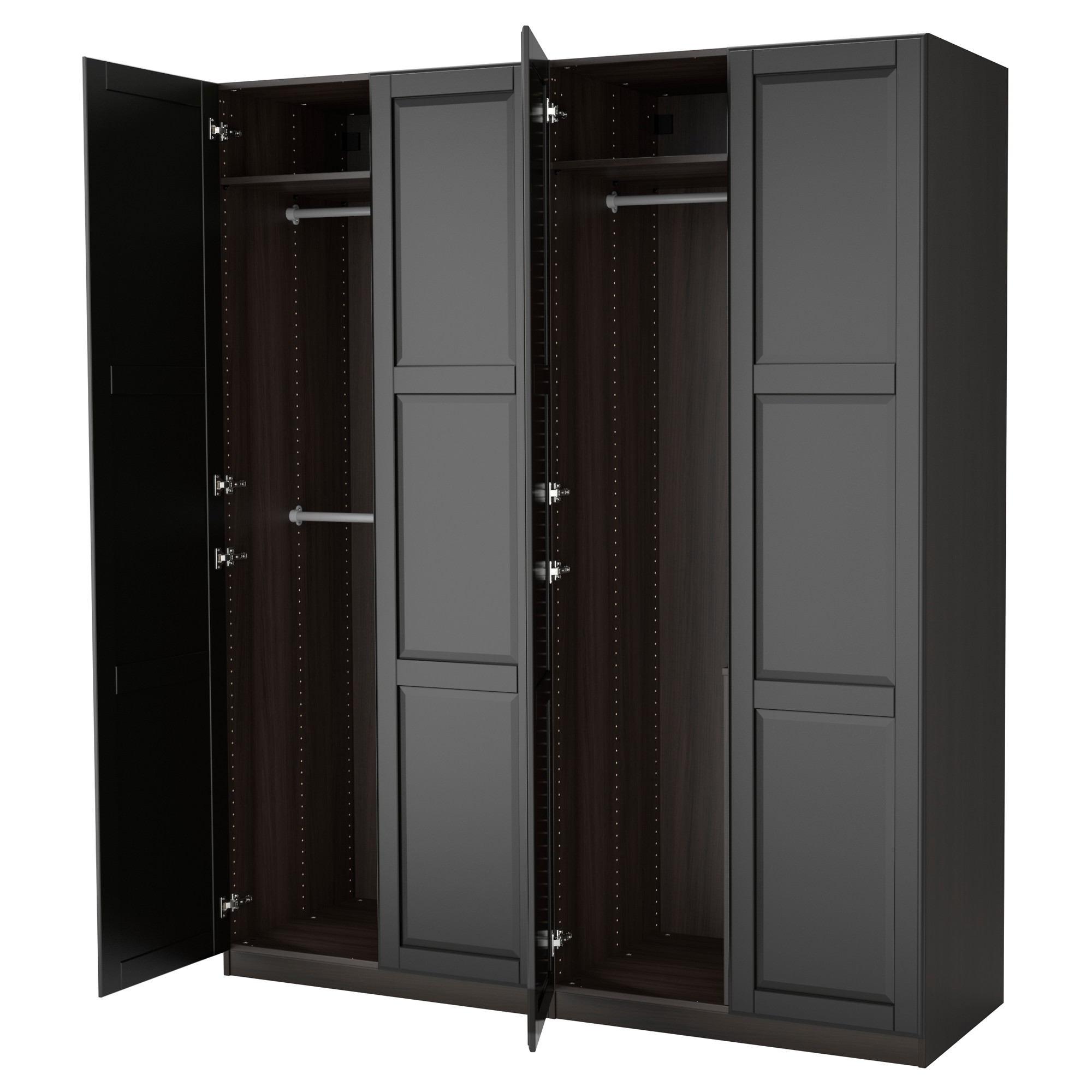 PAX wardrobe, black-brown/Undredal black | IKEA Indonesia