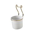 HULTARP - Container, white/brass-colour polished, 14x16 cm