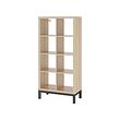 KALLAX - Unit rak dengan rangka bawah, efek kayu oak diwarnai putih/hitam, 77x164 cm