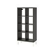 KALLAX - Shelving unit with underframe, black-brown/white, 77x164 cm