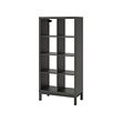 KALLAX - Shelving unit with underframe, black-brown/black, 77x164 cm