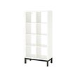KALLAX - Shelving unit with underframe, high-gloss/white/black, 77x164 cm