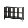 KALLAX - Shelving unit with underframe, black-brown/black, 147x94 cm