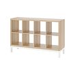 KALLAX - Shelving unit with underframe, white stained oak effect/white, 147x94 cm
