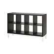 KALLAX - Shelving unit with underframe, black-brown/white, 147x94 cm