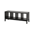 KALLAX - Shelving unit with underframe, black-brown/black, 147x59 cm
