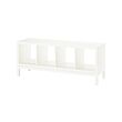KALLAX - Shelving unit with underframe, white/white, 147x59 cm