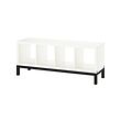KALLAX - Shelving unit with underframe, white/black, 147x59 cm