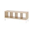 KALLAX - Shelving unit with underframe, white stained oak effect/white, 147x59 cm