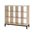 KALLAX - Shelving unit with underframe, white stained oak effect/black, 147x129 cm
