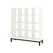 KALLAX - Shelving unit with underframe, white/black, 147x164 cm