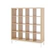 KALLAX - Shelving unit with underframe, white stained oak effect/white, 147x164 cm