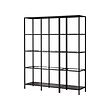 VITTSJÖ - Storage combination, black-brown/glass, 151x36x175 cm