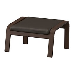 POÄNG - Footstool, brown/Glose dark brown