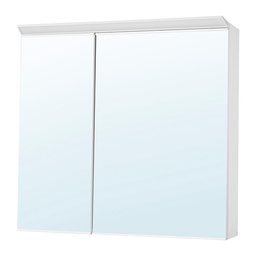 TREASJÖN kab cermin 2 pintu/lampu built-in