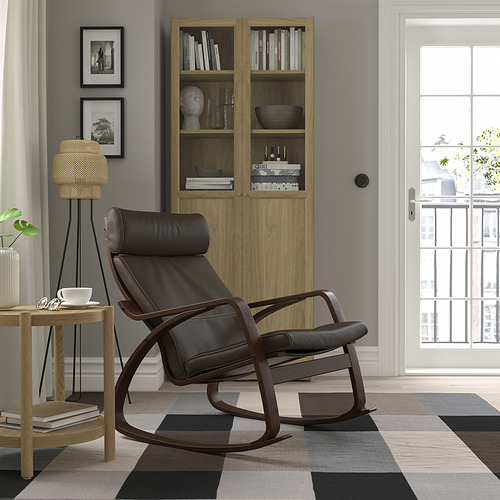 Grey Nursing Chair Ikea POÄNG Rocking-chair, Brown/Glose Dark