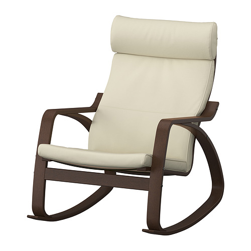 POÄNG rocking-chair, brown/Glose eggshell IKEA Indonesia