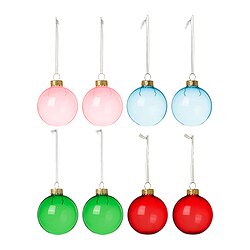 VINTERFINT - Tree ornament, bauble glass/mixed colours, 6 cm