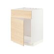 METOD - Base cabinet f sink w door/front, white/Askersund light ash effect, 60x60x80 cm
