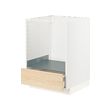 METOD/MAXIMERA - Kbnt dsr utk oven dg laci, putih/Askersund efek kayu ash terang, 60x60x80 cm