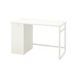 LÄRANDE - Meja dengan unit penyimpanan tarik, putih, 120x58 cm