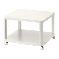 TINGBY - Side table on castors, white, 64x64 cm