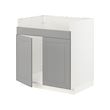 METOD - Base cab f HAVSEN double bowl sink, white/Bodbyn grey, 80x60x80 cm
