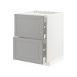 METOD/MAXIMERA - Kbnt dsr u kompor/2 pintu dpn/2lc, putih/Bodbyn abu-abu, 60x60x80 cm