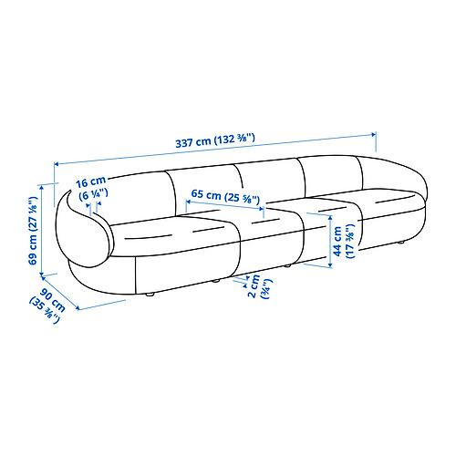 LILLESÄTER Measurement Illustration