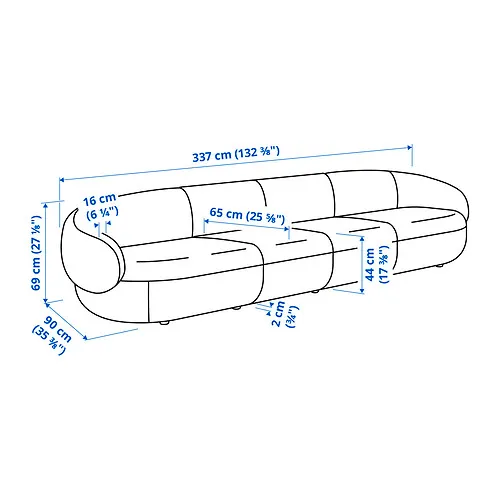 LILLESÄTER Measurement Illustration