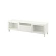 BESTÅ - TV bench, white/Hanviken/Stubbarp white clear glass, 180x42x48 cm