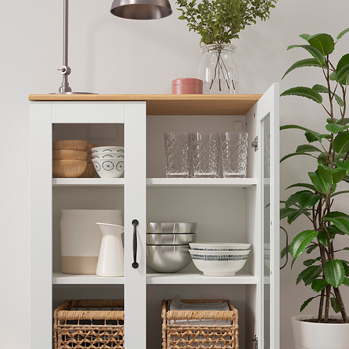 90's ヴィンテージ　IKEA EKBY GRUVAN ガラスシェルフ　ドイツ SKRUVBY cabinet with glass doors, white, 70x90 cm | IKEA Indonesia